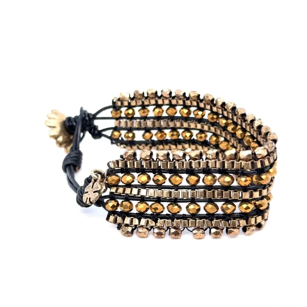 Gold-Tone‎ Beaded Bracelet - Women's Fashion Jewelry (d)